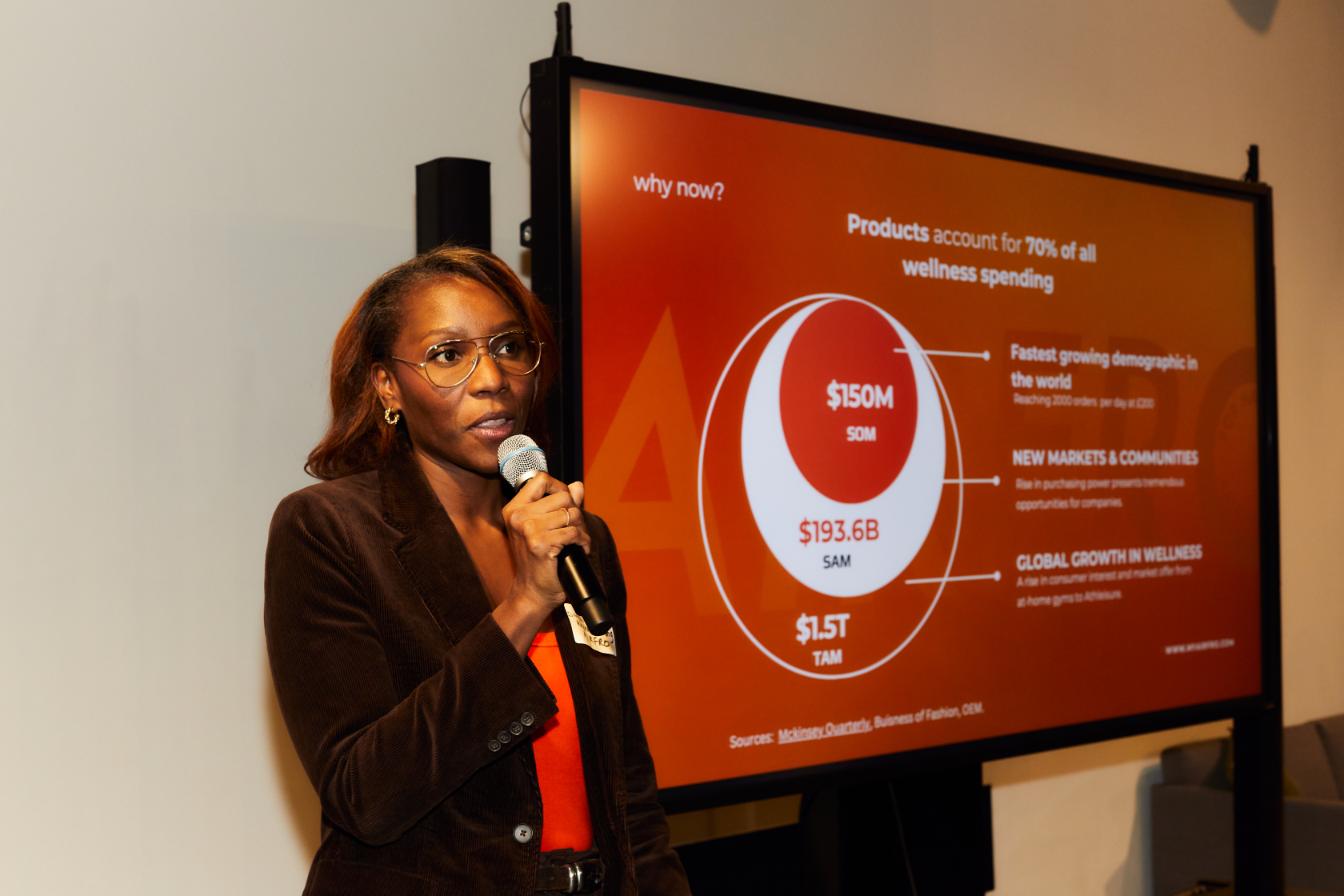 A Founderland founder presenting her company